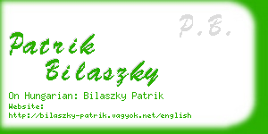 patrik bilaszky business card